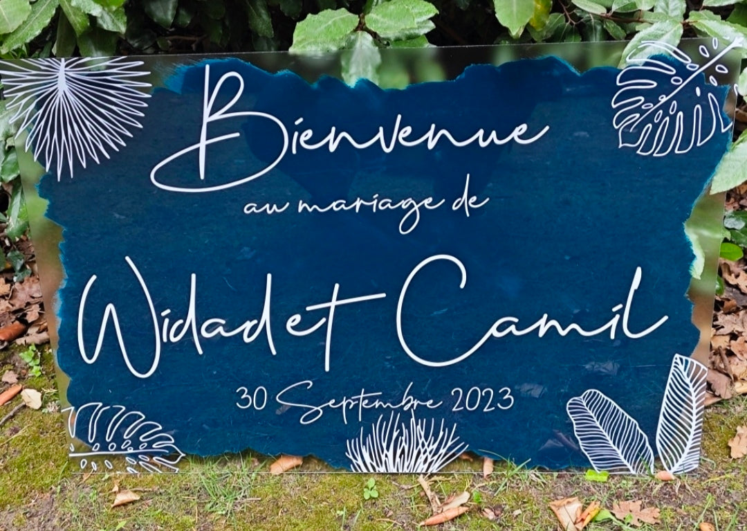 Panneau bienvenue plexiglass
