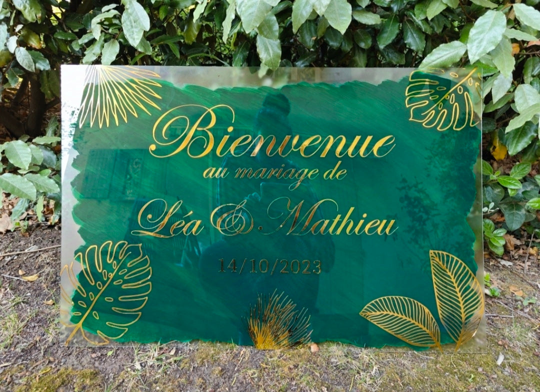 Panneau bienvenue plexiglass