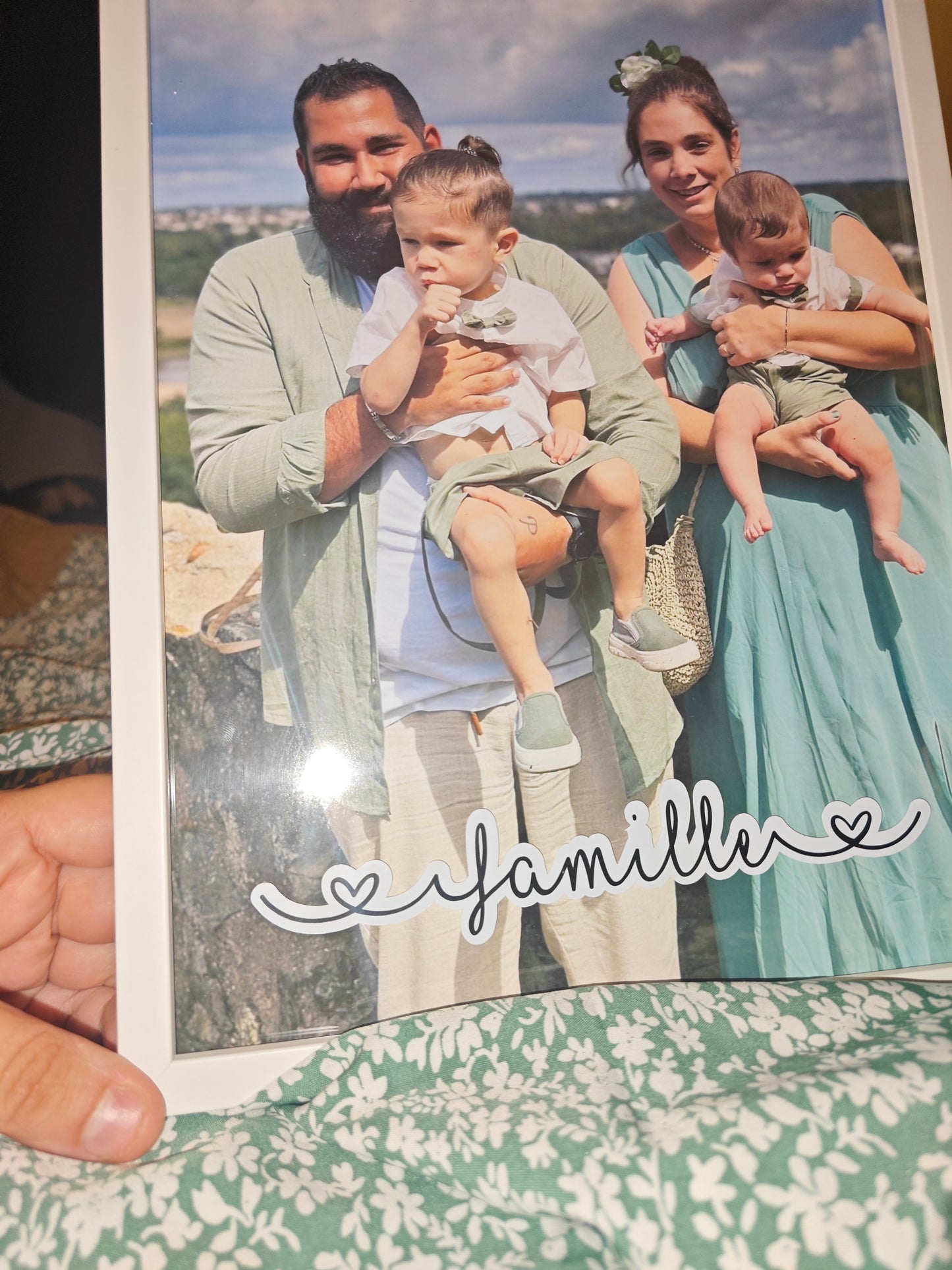 Cadre photo A4 avec texte vinyle au choix