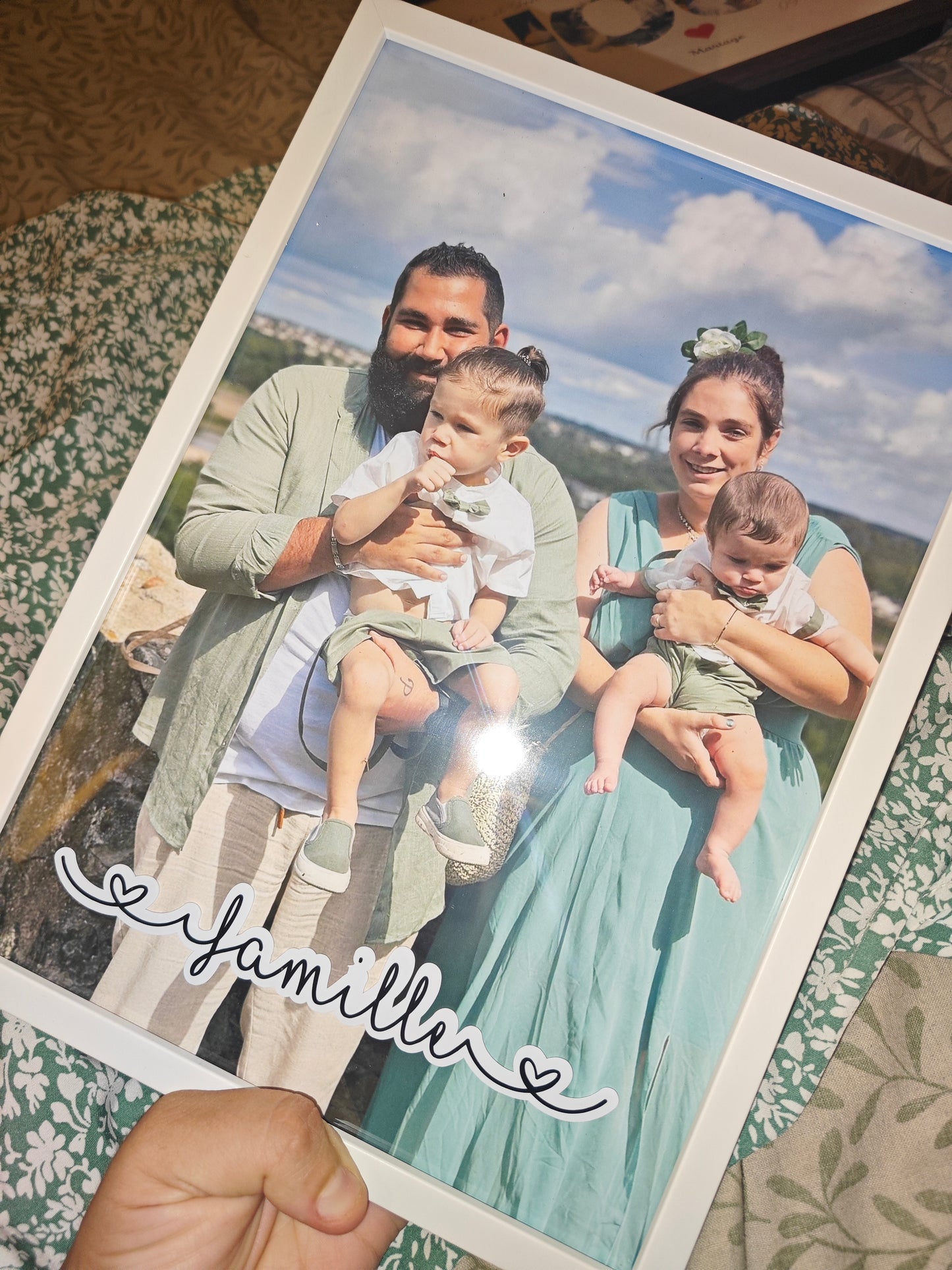 Cadre photo A4 avec texte vinyle au choix