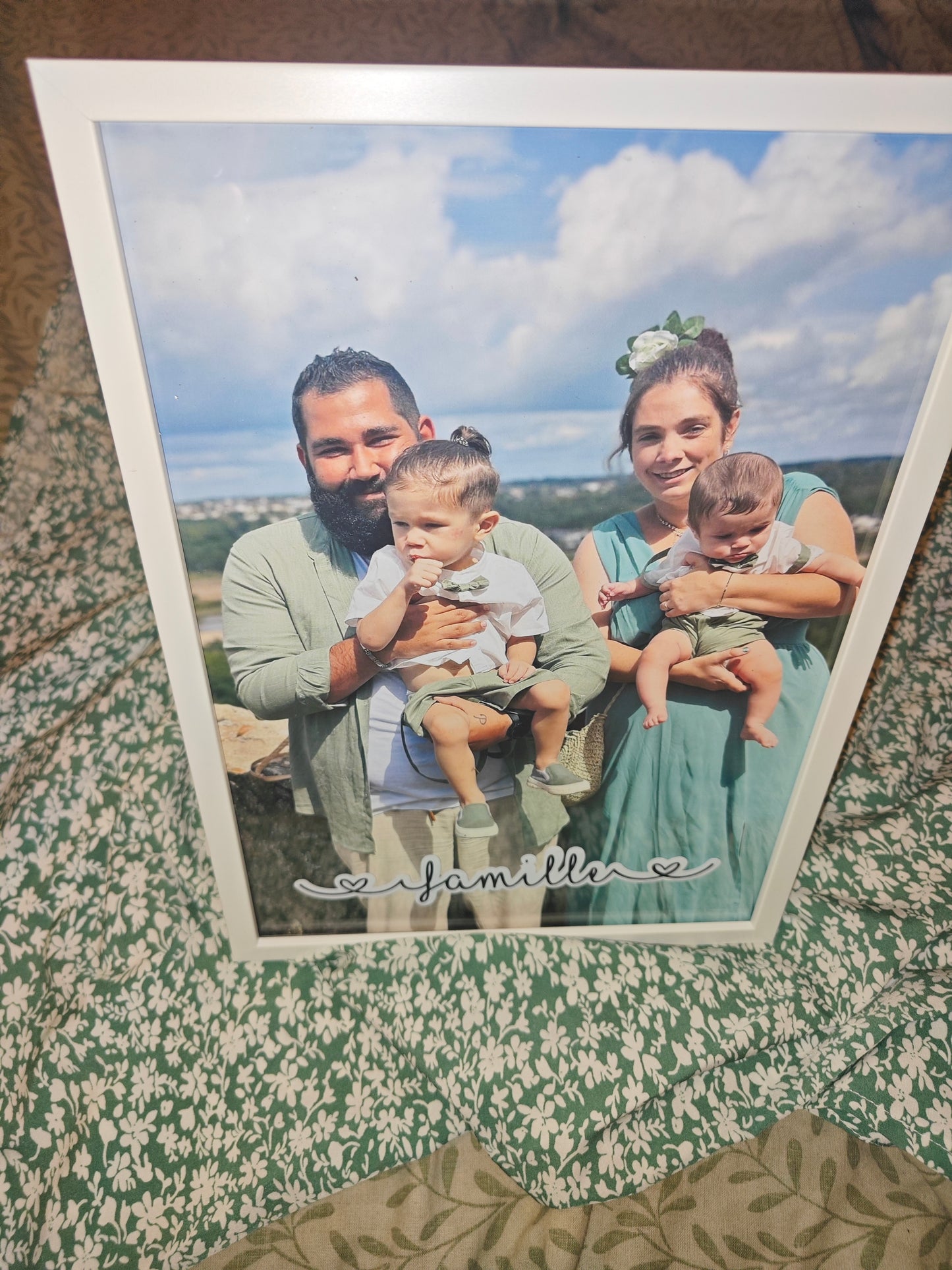 Cadre photo A4 avec texte vinyle au choix