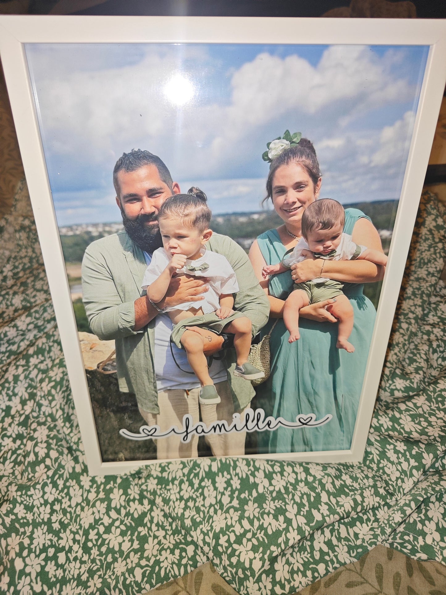 Cadre photo A4 avec texte vinyle au choix