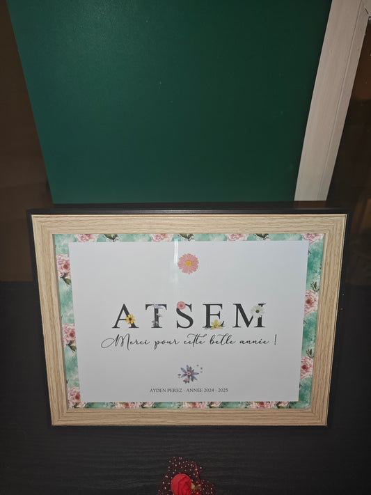 Cadre ATSEM & Maîtresse 18cm x 24cm